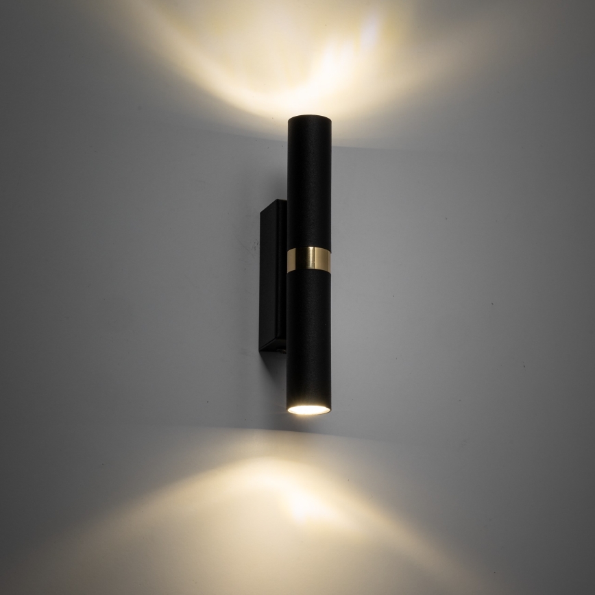 Væglampe LAGOS 2xG9/8W/230V sort/guldfarvet