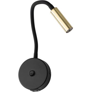 Væglampe med USB port LAGOS 1xG9/6W/5V sort/guldfarvet