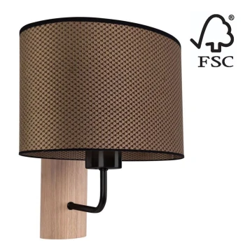 Væglampe MERCEDES 1xE27/25W/230V brun/eg – FSC certificeret