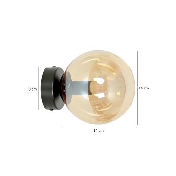 Væglampe ROSSI 1xE14/10W/230V sort/beige