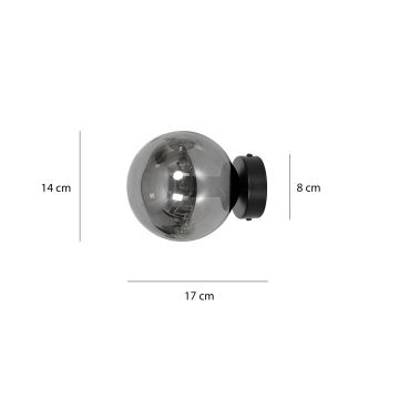 Væglampe ROSSI 1xE14/10W/230V sort/grå