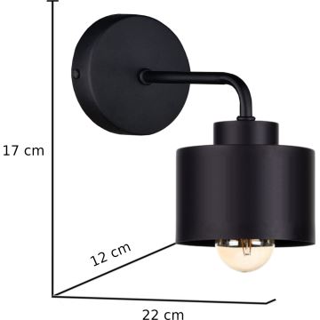 Væglampe SIMPLY BLACK 1xE27/60W/230V