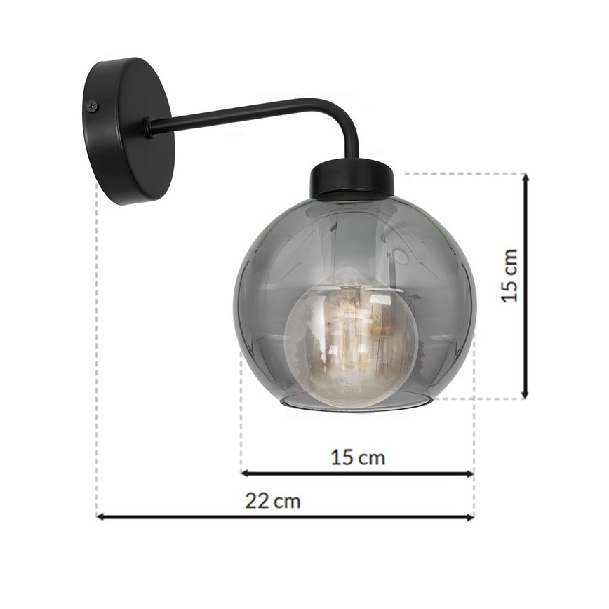 Væglampe SOFIA 1xE27/60W/230V sort