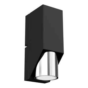 Væglampe WALL 1xGU10/8W/230V sort/skinnende krom