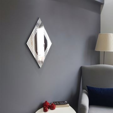 Vægspejl 68x45 cm sølvfarvet