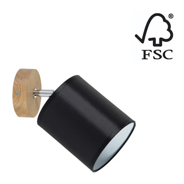 Vægspot APRILLIA 1xE27/25W/230V eg sort - FSC-certificeret