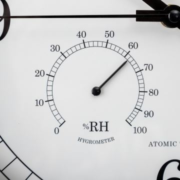 Vægur med termometer og fugtmåler diameter 30 cm 1xAA sort/hvid