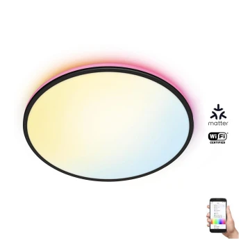 WiZ - LED loftlampe dæmpbar RGBW-farver RUNE LED/21W/230V 2200-6500K sort Wi-Fi