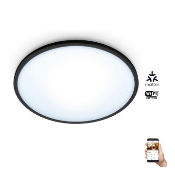 WiZ - LED loftlampe dæmpbar SUPERSLIM LED/16W/230V 2700-6500K Wi-Fi sort