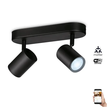 WiZ - LED spotlampe dæmpbar IMAGEO 2xGU10/4,9W/230V 2700-6500K Wi-Fi CRI 90 sort