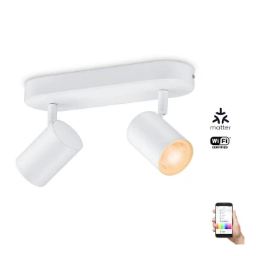 WiZ - LED spotlampe dæmpbar RGBW-farver IMAGEO 2xGU10/4,9W/230V 2200-6500K Wi-Fi CRI 90 hvid