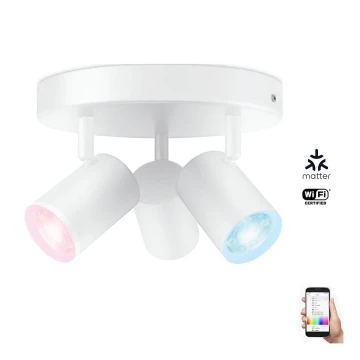 WiZ - LED spotlampe dæmpbar RGBW-farver IMAGEO 3xGU10/4,9W/230V 2200-6500K hvid Wi-Fi