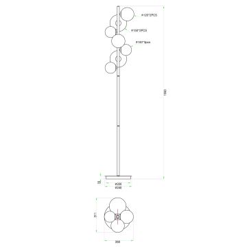 Wofi 3014-705W - LED gulvlampe VILLA 7xG9/2,7W/230V