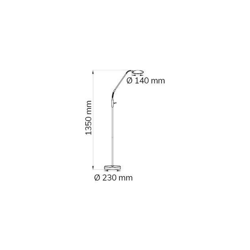 Wofi 3446.01.06.7000 - LED gulvlampe dæmpbar ORTA LED/12W/230V