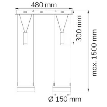 Wofi 7263.04.54.6000 - LED pendel dæmpbar JETTE 2xLED/7,5W/230V + 2xLED/1W