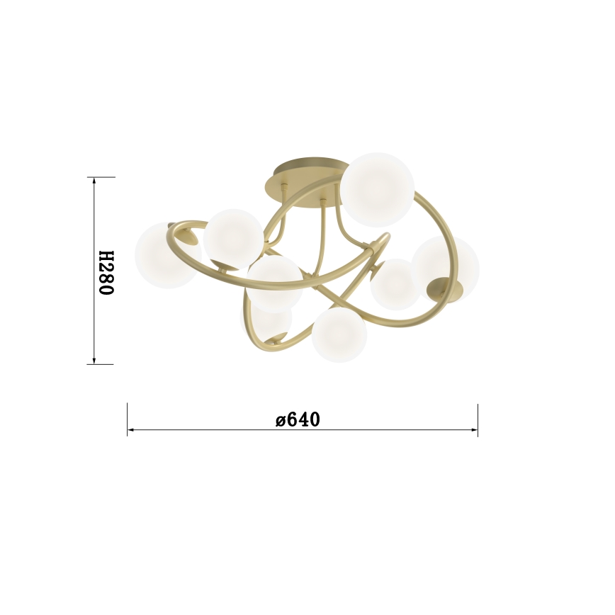 Wofi 9014-801 - LED loftlampe NANCY 8xG9/3,5W/230V guldfarvet/hvid