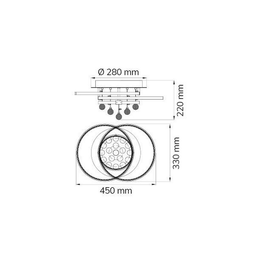 Wofi 9103.01.01.8420 - LED loftlampe dæmpbar MEDLEY LED/37W/230V