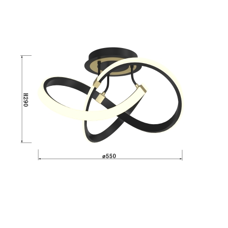 Wofi 9134-104 - LED loftlampe dæmpbar INDIGO LED/44W/230V sort/guldfarvet