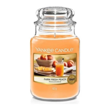 Yankee Candle - Duftlys FARM FRESH PEACH stor 623g 110-150 timer