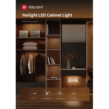 Yeelight - LED Genopladelig møbelbelysning dæmpbar med sensor LED/1,8W/1100 mAh 4000K 20 cm sølvfarvet