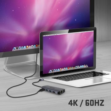 Yenkee - Adapter med flere porte 8-i-1 USB type C