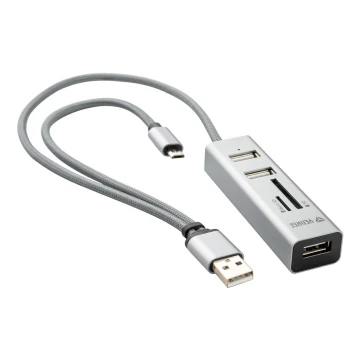 Yenkee - USB-hub 2.0 + OTG og kortlæser