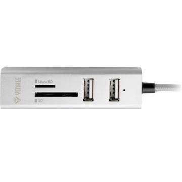 Yenkee - USB-hub 2.0 + OTG og kortlæser