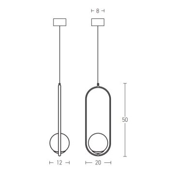 Zambelis 18142-BR - Pendel 1xG9/9W/230V