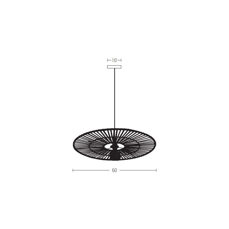 Zambelis 19104 - Pendel 1xE27/40W/230V bambus/sort