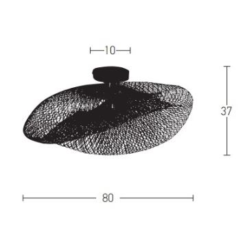 Zambelis 19109 - Loftlampe 1xE27/40W/230V bambus/sort