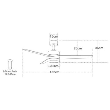 Zambelis 19134 - LED loftventilator LED/15W/230V 3000/4000/6000K krom + fjernbetjening