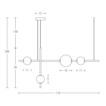 Zambelis 20131 - LED pendel dæmpbar LED/18W/230V