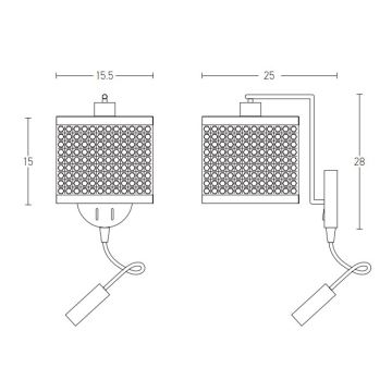 Zambelis 20355 - LED væglampe 1xE27/40W + LED/3W/230V Rattan