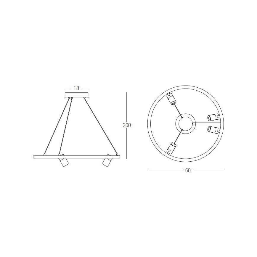 Zambelis 22012 - LED pendel dæmpbar LED/47W/230V diameter 60 cm sort