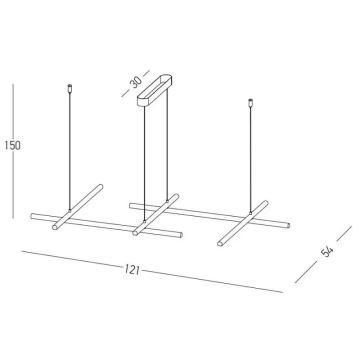 Zambelis 22242 - LED pendel dæmpbar LED/50W/230V guldfarvet