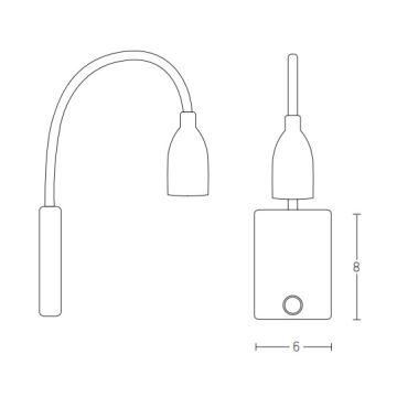 Zambelis H32 - LED Fleksibel lille lampe LED/3W/230V sort