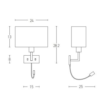 Zambelis H51 - LED væglampe LED/3W + 1xE27/40W/230V