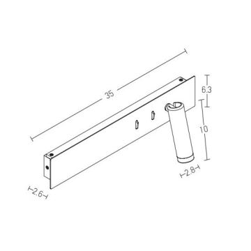 Zambelis H54 - LED væglampe LED/3W + LED/10W/230V sort