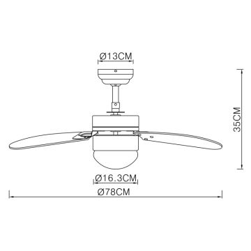 ZEVENTI - Loftventilator FAMARA 1xE14/60W/230V