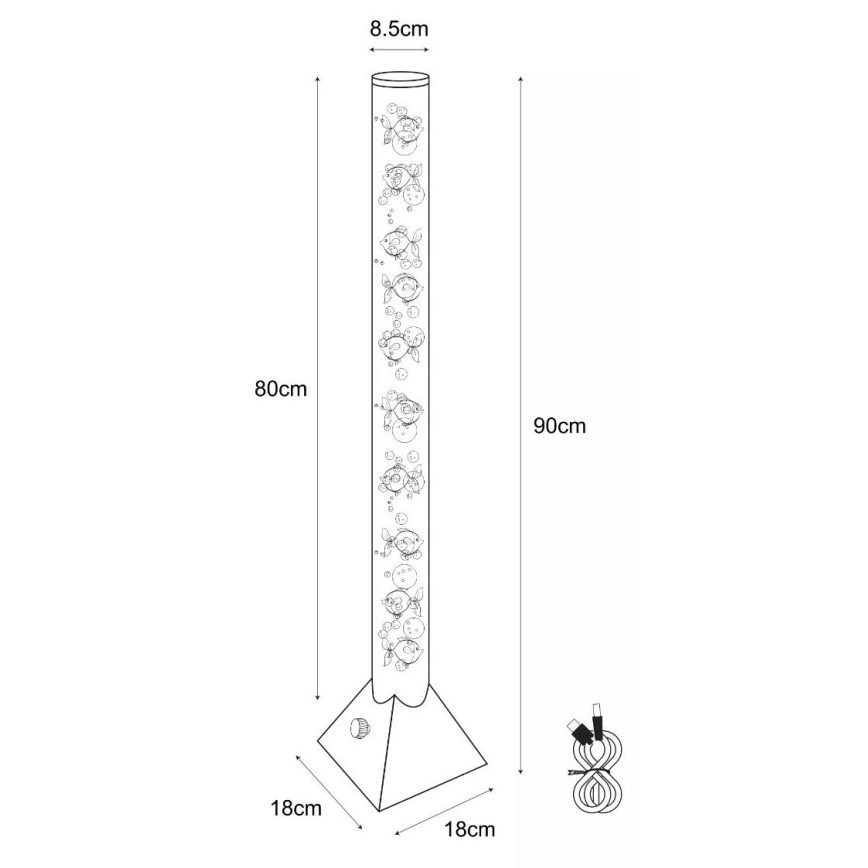 Zuma Line - LED RGB Genopladelig gulvlampe dæmpbar LED/3,6W/5V