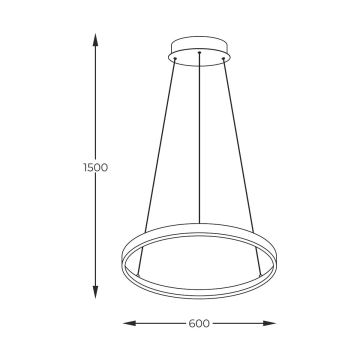 Zuma Line - LED pendel LED/28W/230V 3000/4000/6000K diameter 60 cm sort