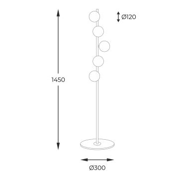 Zuma Line - Gulvlampe 5xG9/40W/230V