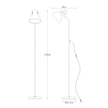 Zuma Line - Gulvlampe 1xE27/40W/230V sort