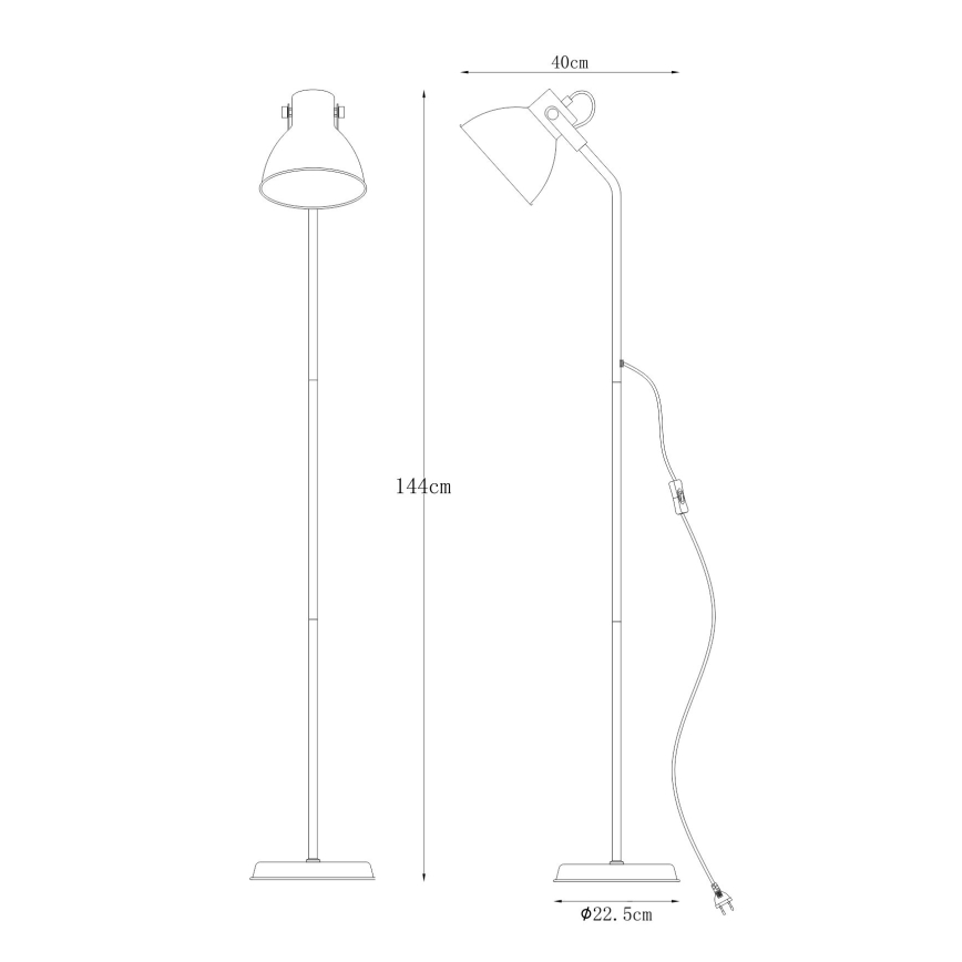 Zuma Line - Gulvlampe 1xE27/40W/230V sort