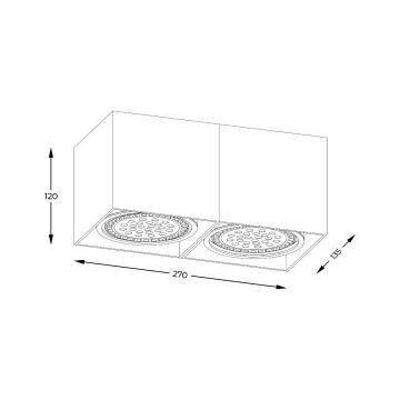 Zuma Line - Spotlampe 2xGU10-ES111/15W/230V sort