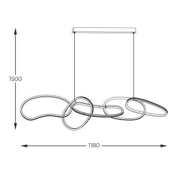 Zuma Line - LED pendel dæmpbar LED/56W/230V guldfarvet