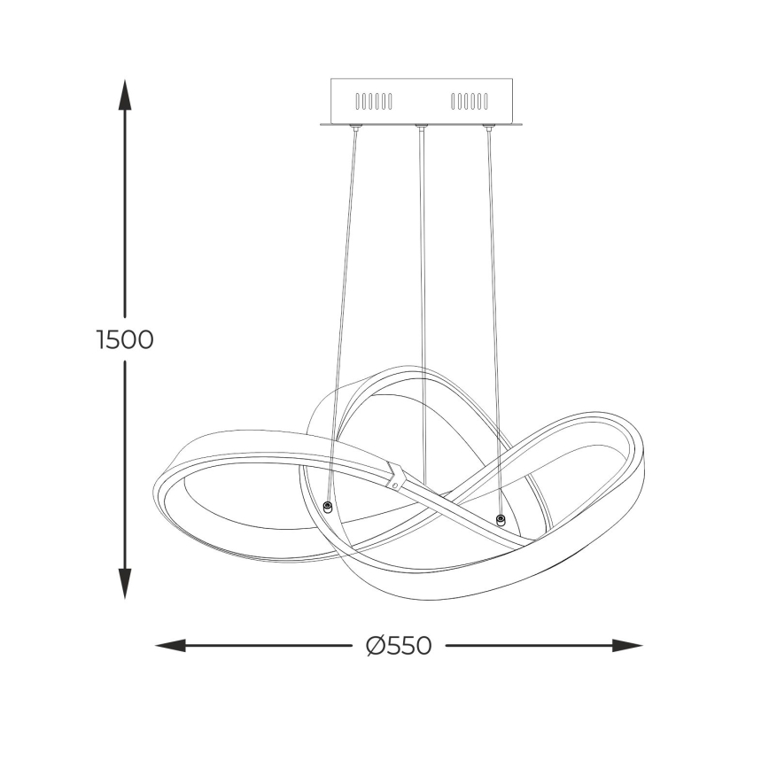 Zuma Line - LED pendel dæmpbar LED/44W/230V sort