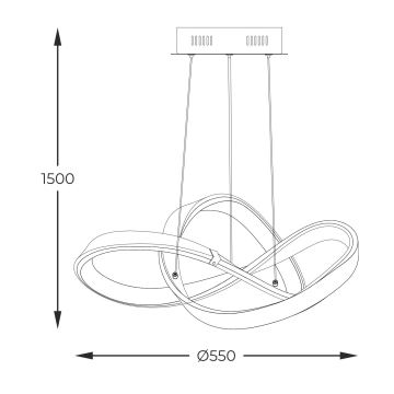 Zuma Line - LED pendel dæmpbar LED/44W/230V sort/guldfarvet