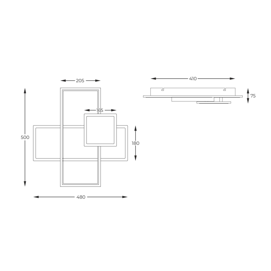 Zuma Line - LED loftlampe dæmpbar LED/46W/230V sort