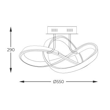 Zuma Line - LED loftlampe dæmpbar LED/44W/230V sort/guldfarvet